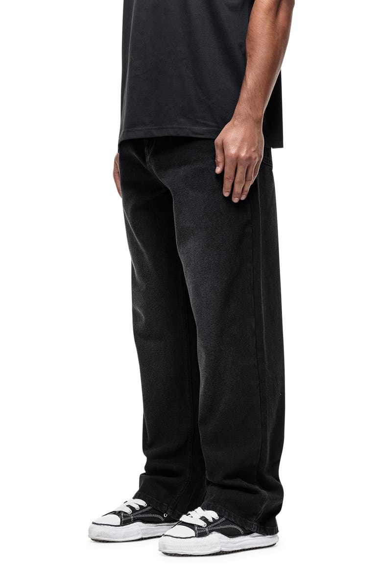 Vintage Wash Black Baggy Denim Jeans, Alternate, color, Black