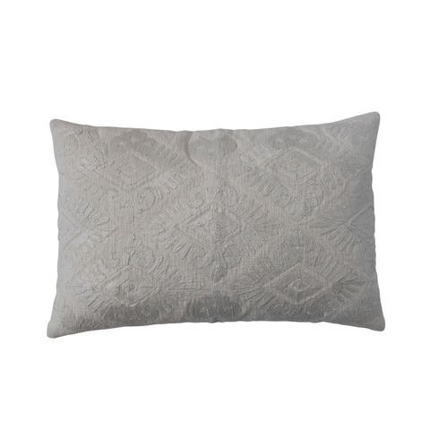 Brocade Cotton Slub Lumbar Pillow Cover