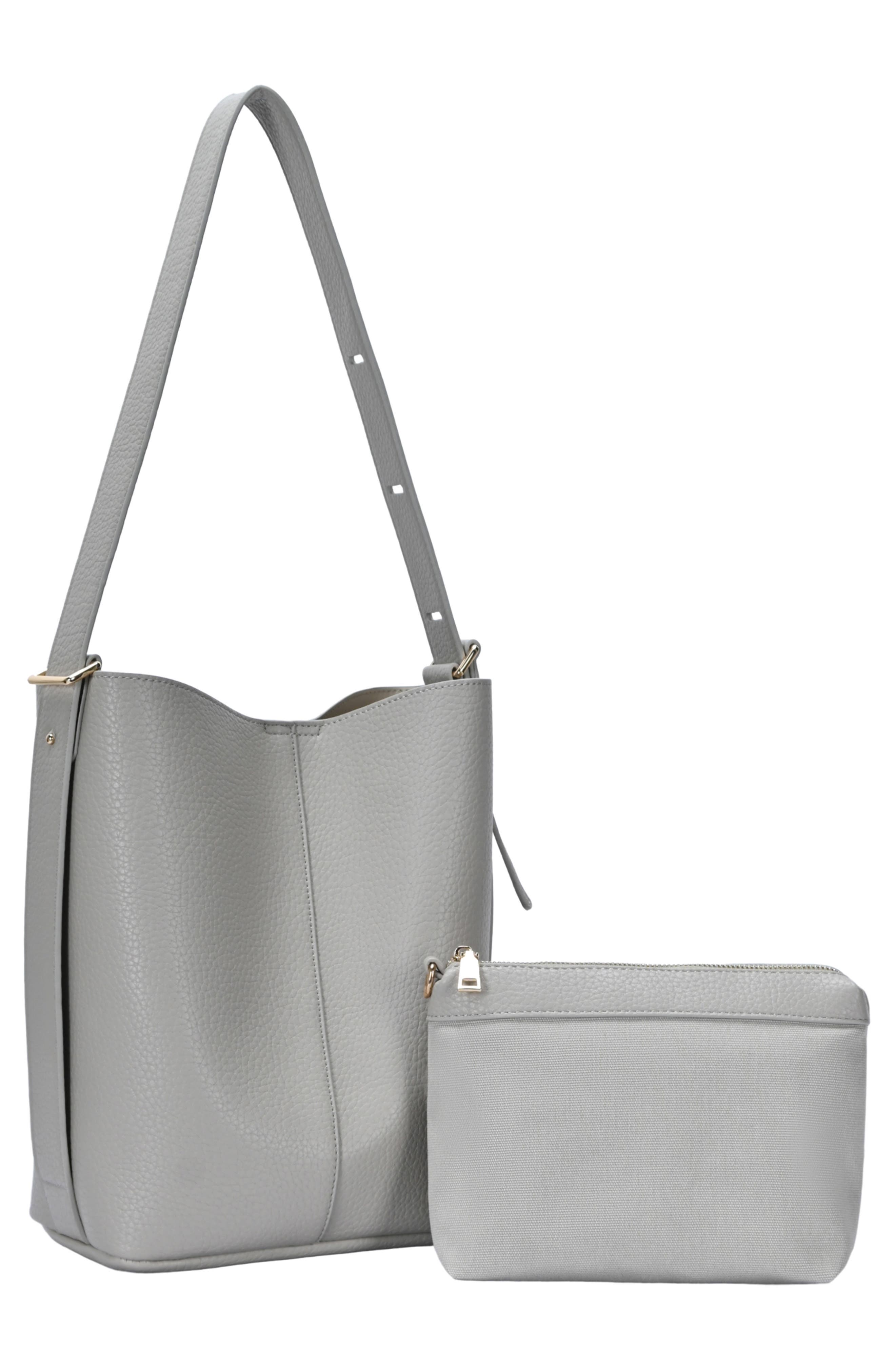 Rachel Zoe Faux Leather Hobo Bag, Alternate, color, Grey