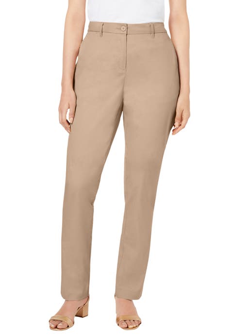 Stretch Cotton Chino Straight Leg Pant (Plus) (Petite & Tall Available)