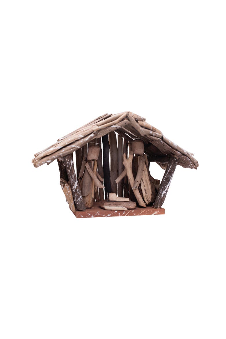 Driftwood Nativity Small, Main, color, Brown
