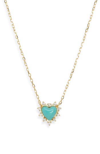 Argento Vivo Imitation Turquoise & Cubic Zirconia Pendant Necklace