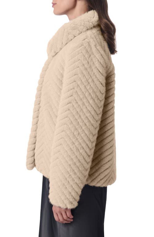 BERNARDO BERNARDO CHEVRON QUILTED FAUX FUR JACKET
