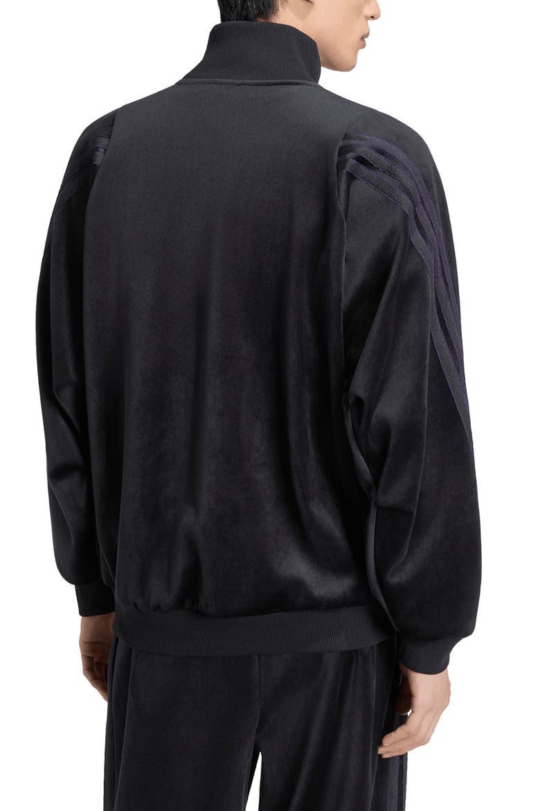 Velvet Track Jacket, Alternate, color, BLACK