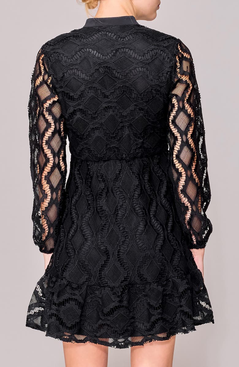 MELLODAY Long Sleeve Lace Minidress, Alternate, color,