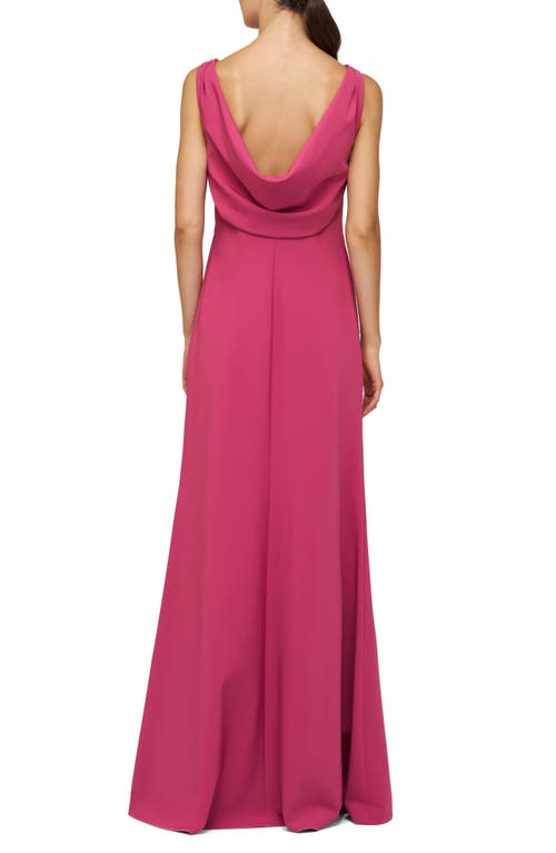 Kay Unger Pippa Embellished Cowl Back Trumpet Gown In Pink