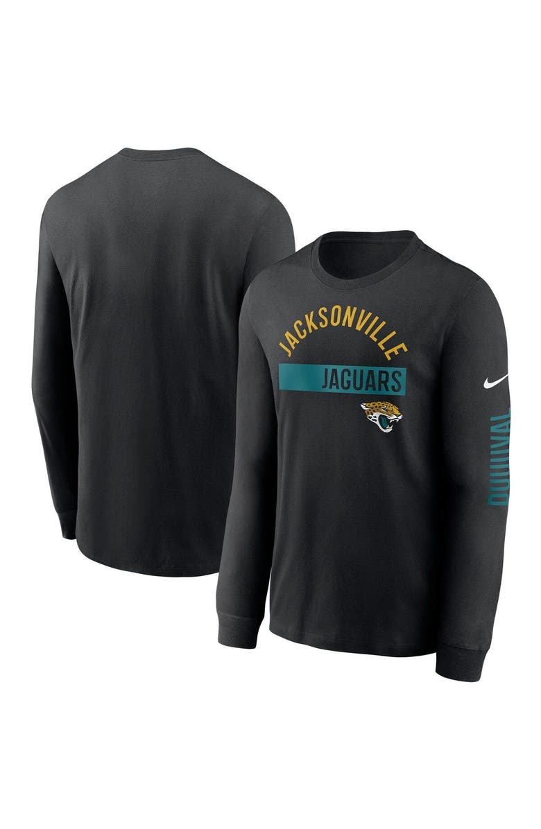 Nike Men's Nike Black Jacksonville Jaguars Fan Gear Color Bar Long Sleeve T-Shirt, Main, color,