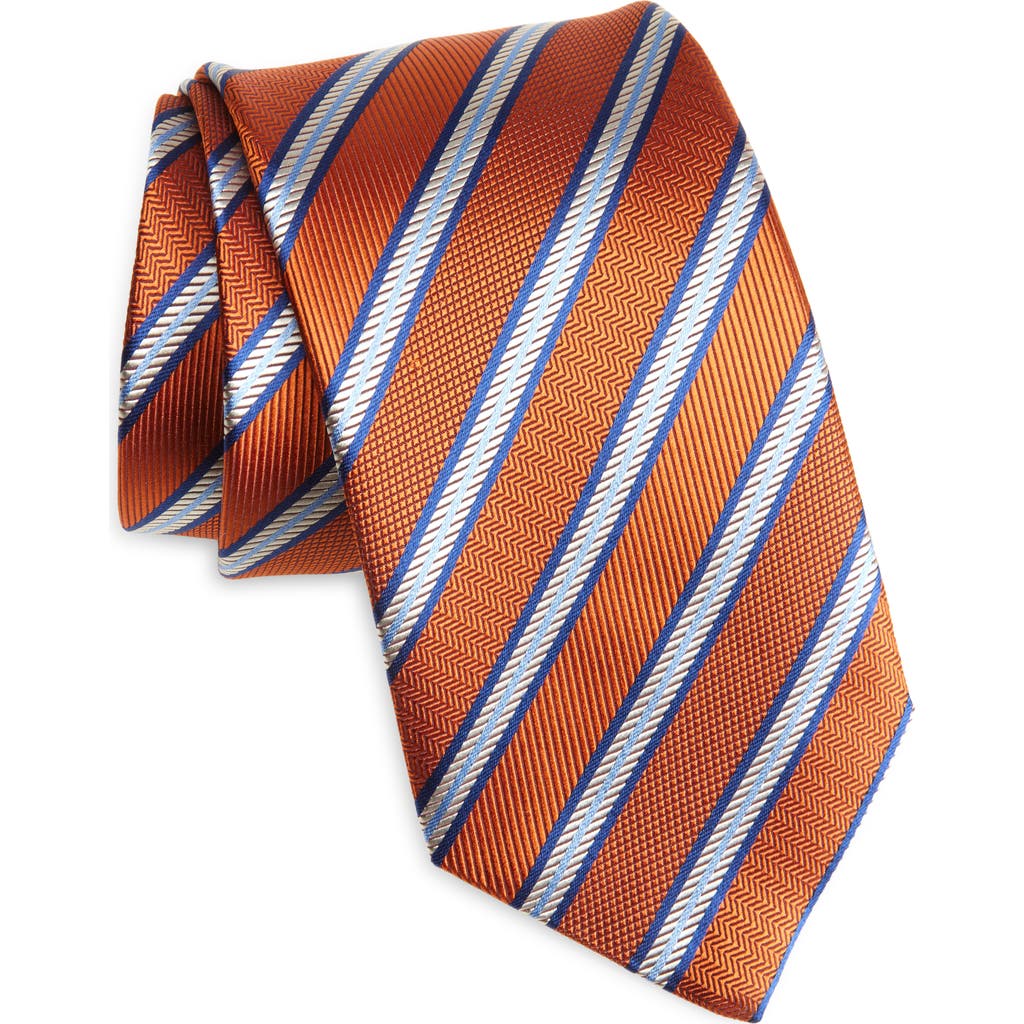 David Donahue Stripe Silk Tie In Multi