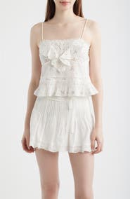LoveShackFancy Ondeline Embroidered Ruffle Camisole