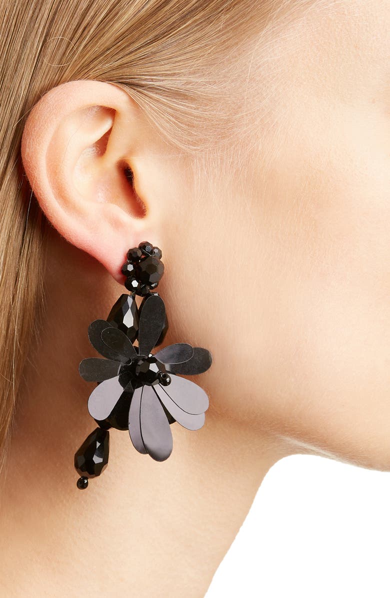 Simone Rocha Beaded Flower Drop Earrings, Alternate, color, 