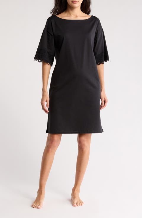 Lace Cuff Cotton Nightshirt
