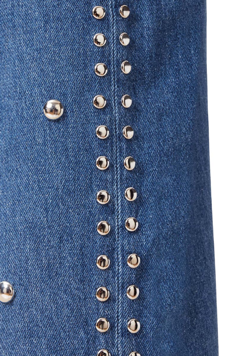 AllSaints Blake Studded Raw Hem Straight Leg Jeans, Alternate, color, 