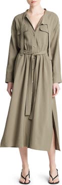 Vince Long Sleeve Utility Shirtdress