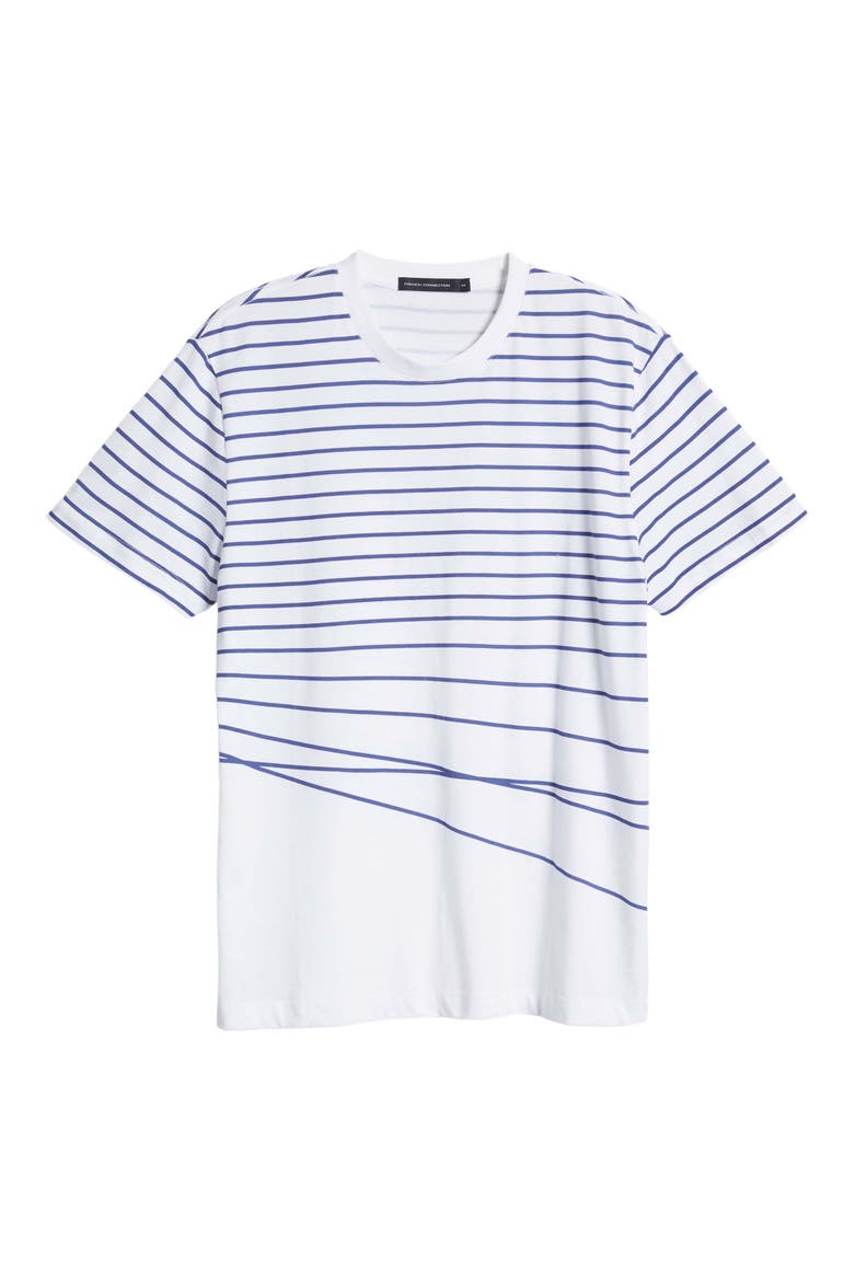 Warped Breton Stripe Men's T-Shirt, Alternate, color, LINEN WHITE