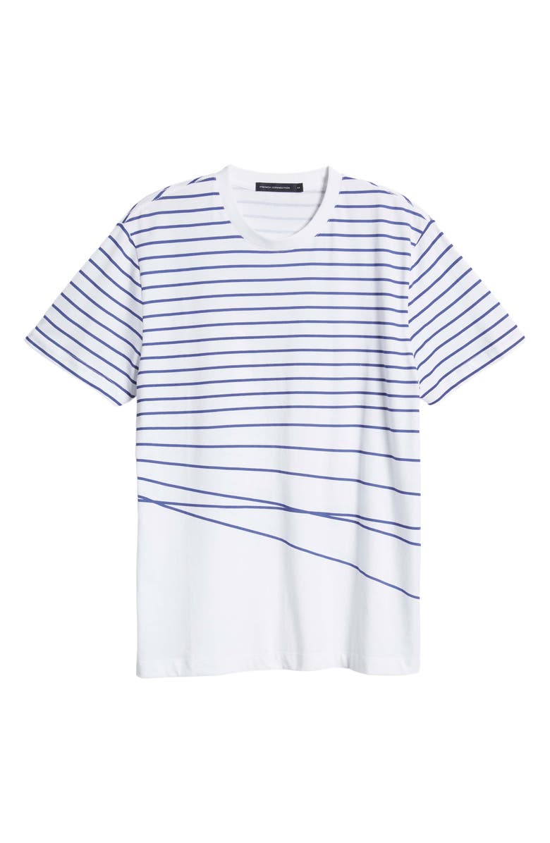 French Connection Warped Breton Stripe Men's T-Shirt, Alternate, color, 