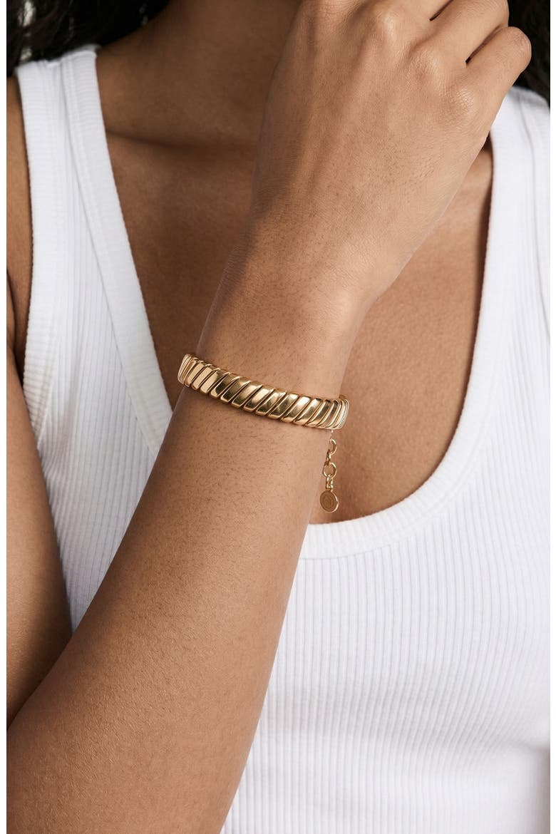 Set of 2 Twisted Bracelets, Alternate, color, GOLD