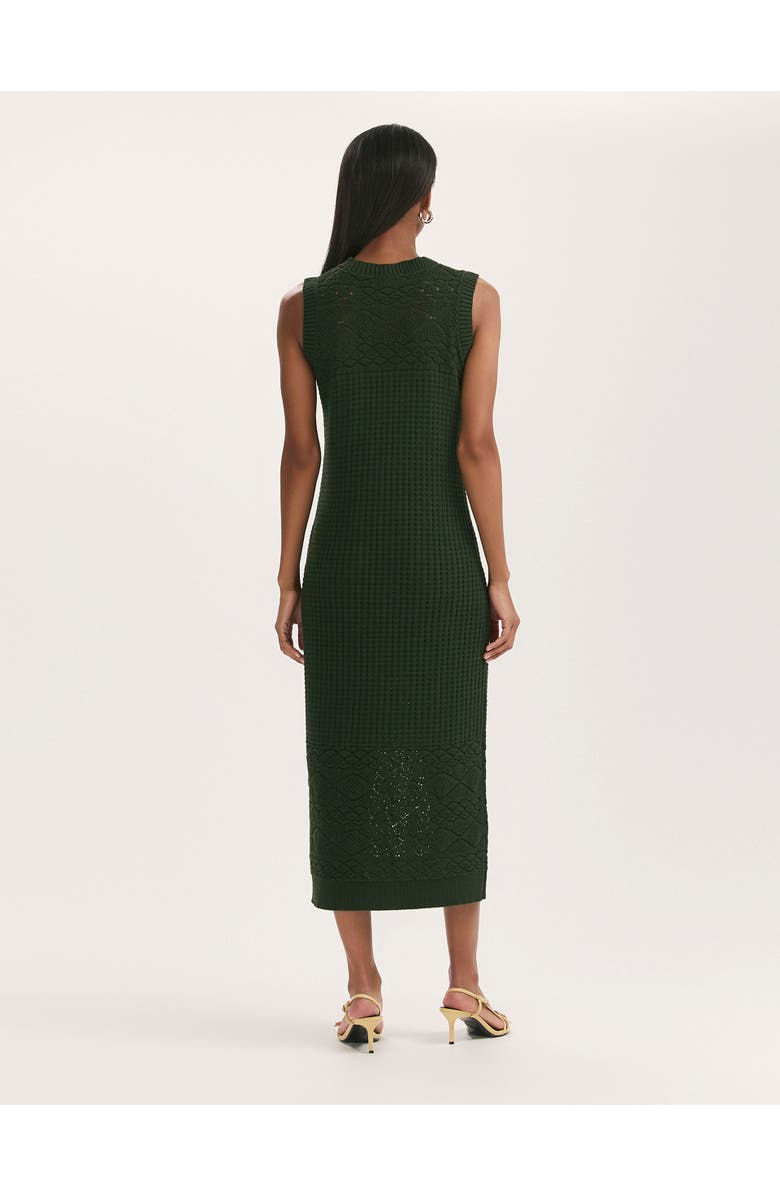 Finery London Ravi Crochet Midi Dress, Alternate, color, Khaki