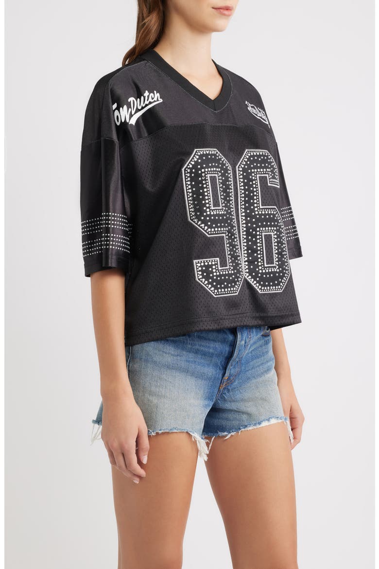 Cropped Football Jersey, Alternate, color, BLACK BEAUTY
