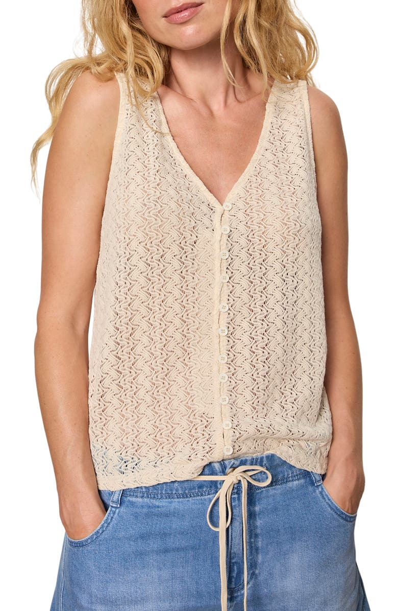 Sanctuary No Rush Front Button Sweater Vest, Main, color, Collagen White