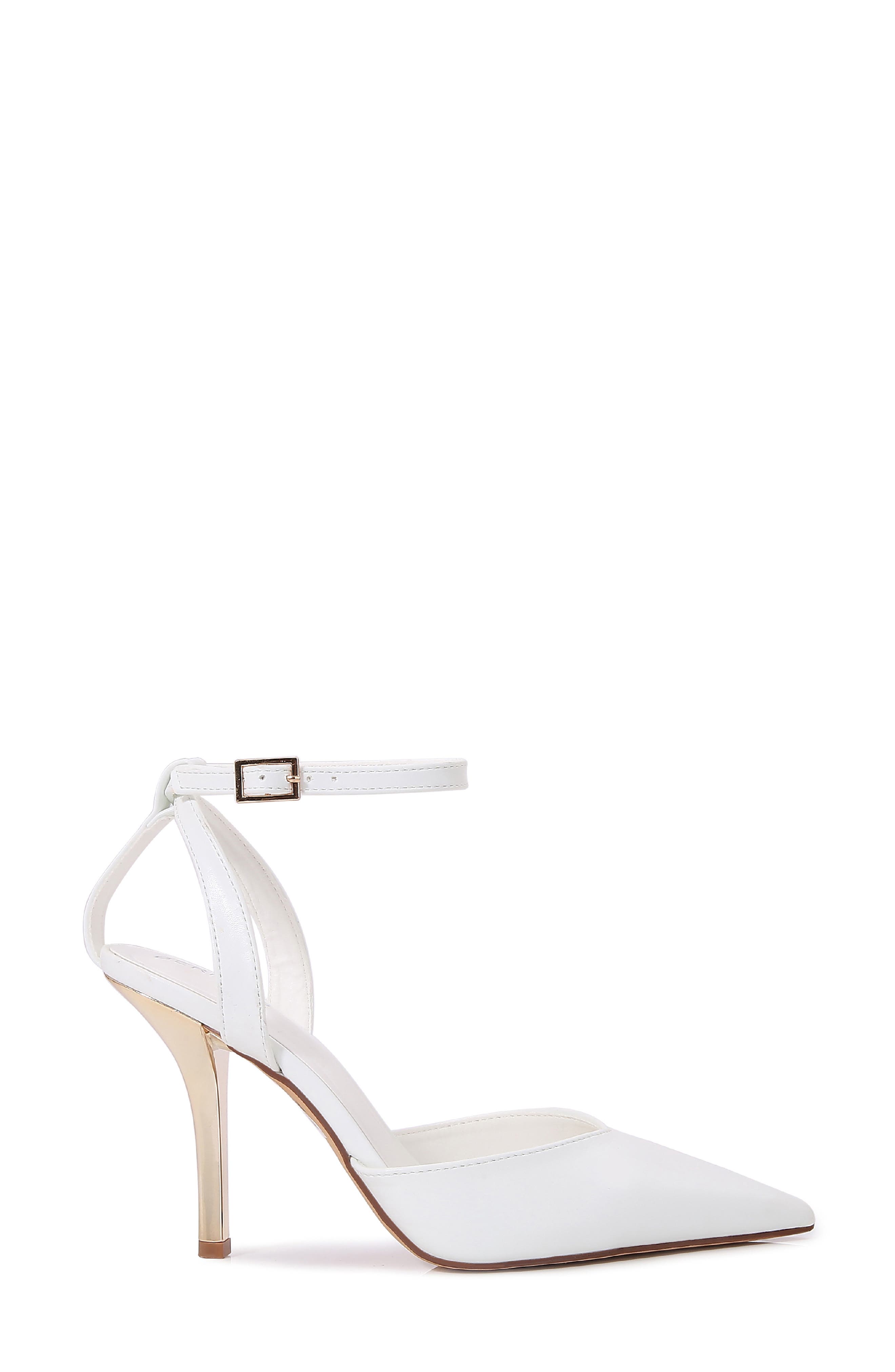 Clarissa Faux Leather D'Orsay Pump, Alternate, color, WHITE
