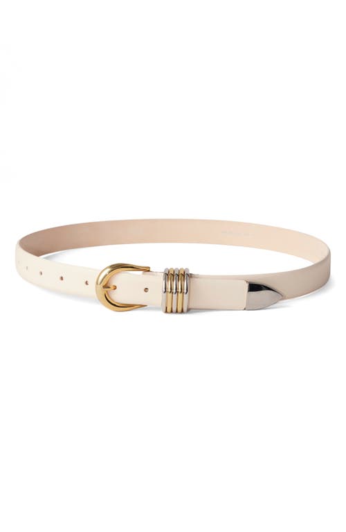 Dehanche Hollyhock Triple Wrap Calf Leather Medium Belt In Ivory/silver/gold