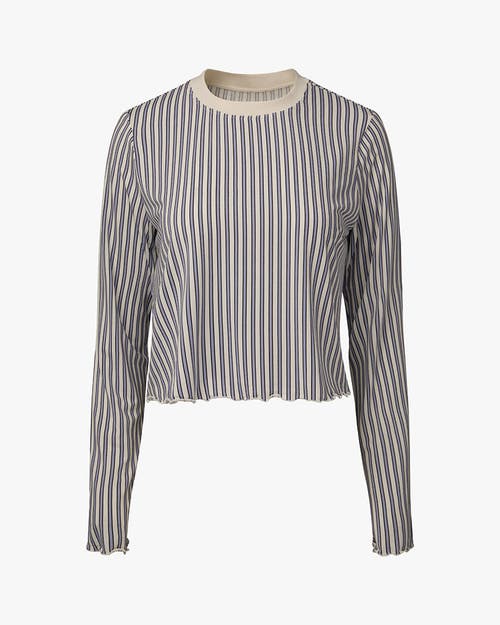 Weworewhat Boxy Crewneck Top In Lilac/drk Navy