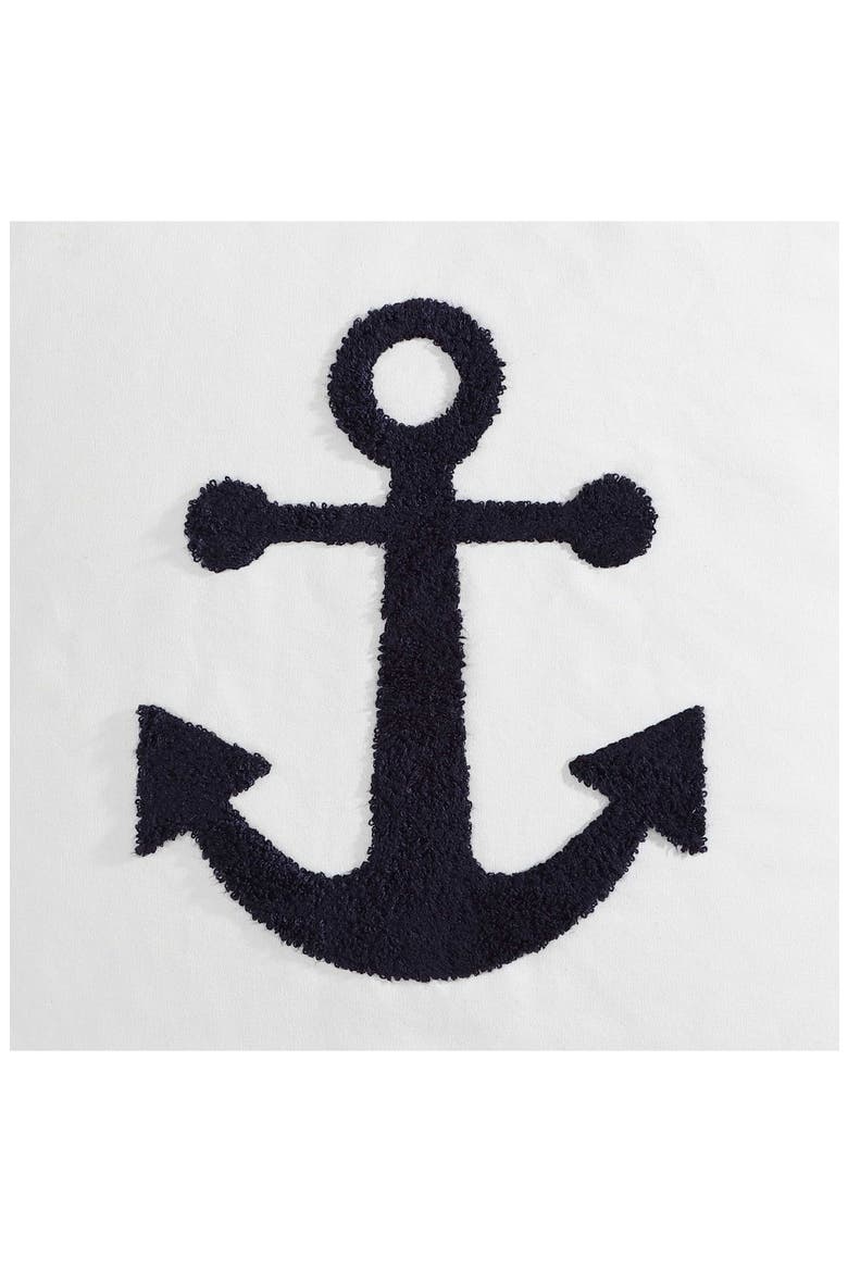 Anchor Loop Cotton Decorative Pillow, Alternate, color, DARK BLUE/ WHITE