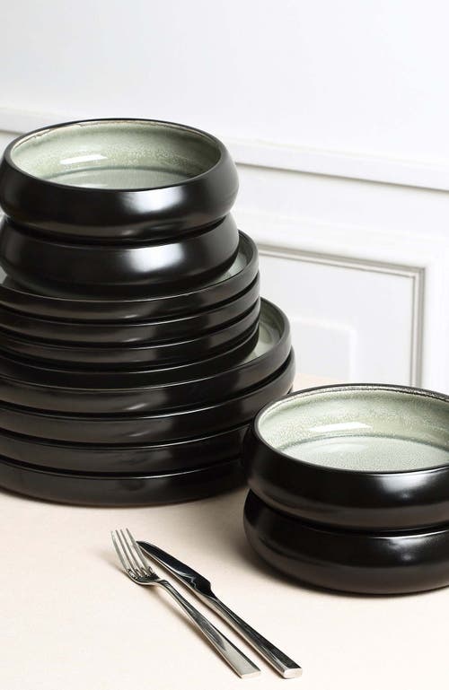 Stone Lain Lagoon Stoneware 24-piece Dinnerware Set In Green