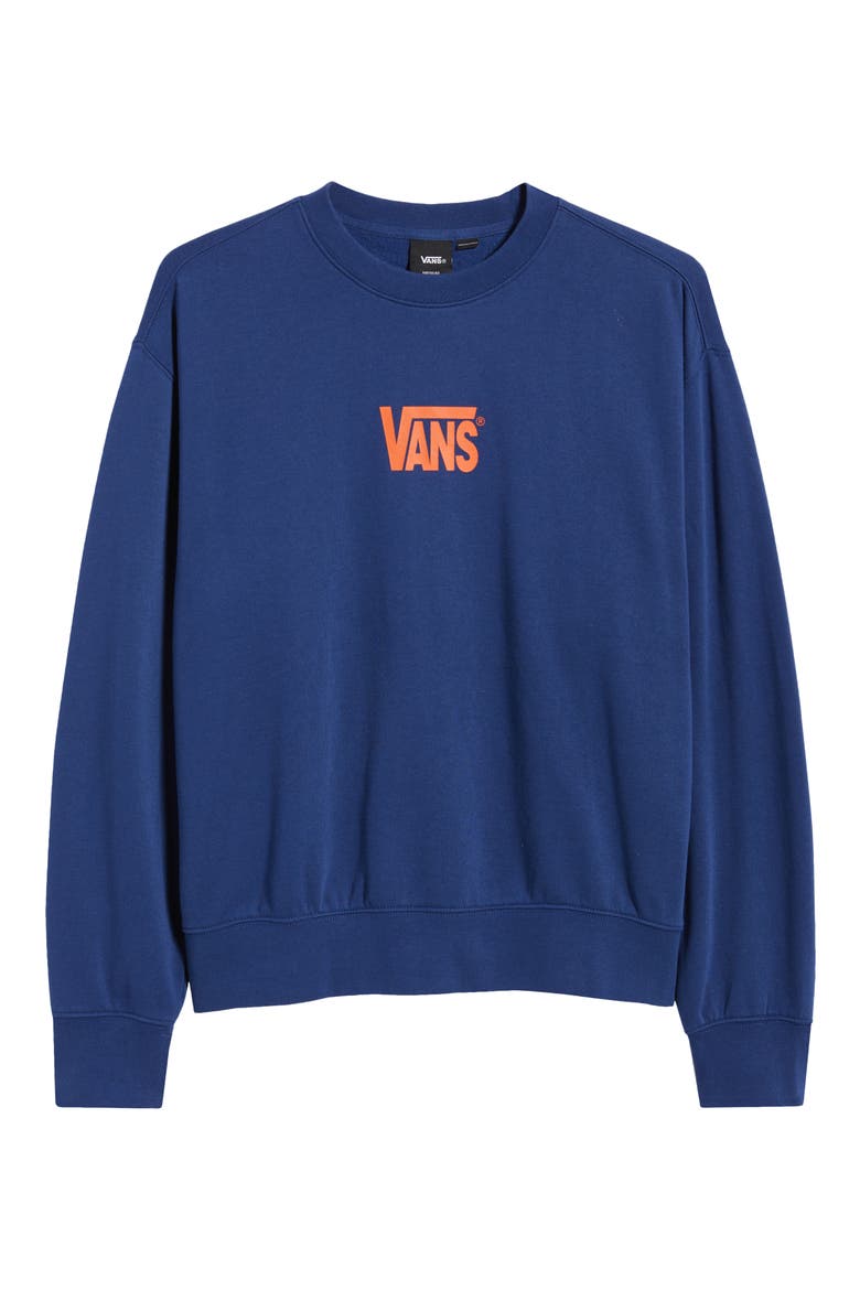 Logo Crewneck Sweatshirt, Alternate, color, DEEP INDIGO-FLAME