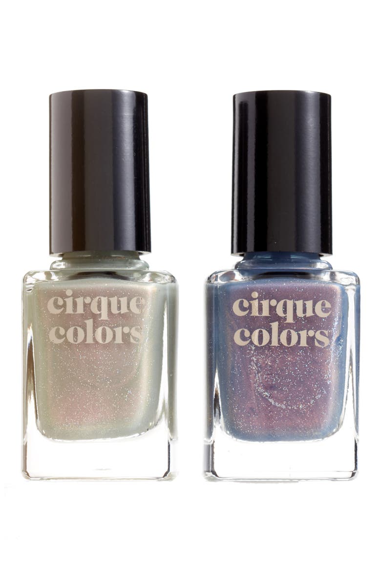 Shimmer Duo Succulent Garden & Velvetine Nail Polish, Main, color, GREEN/ BLUE