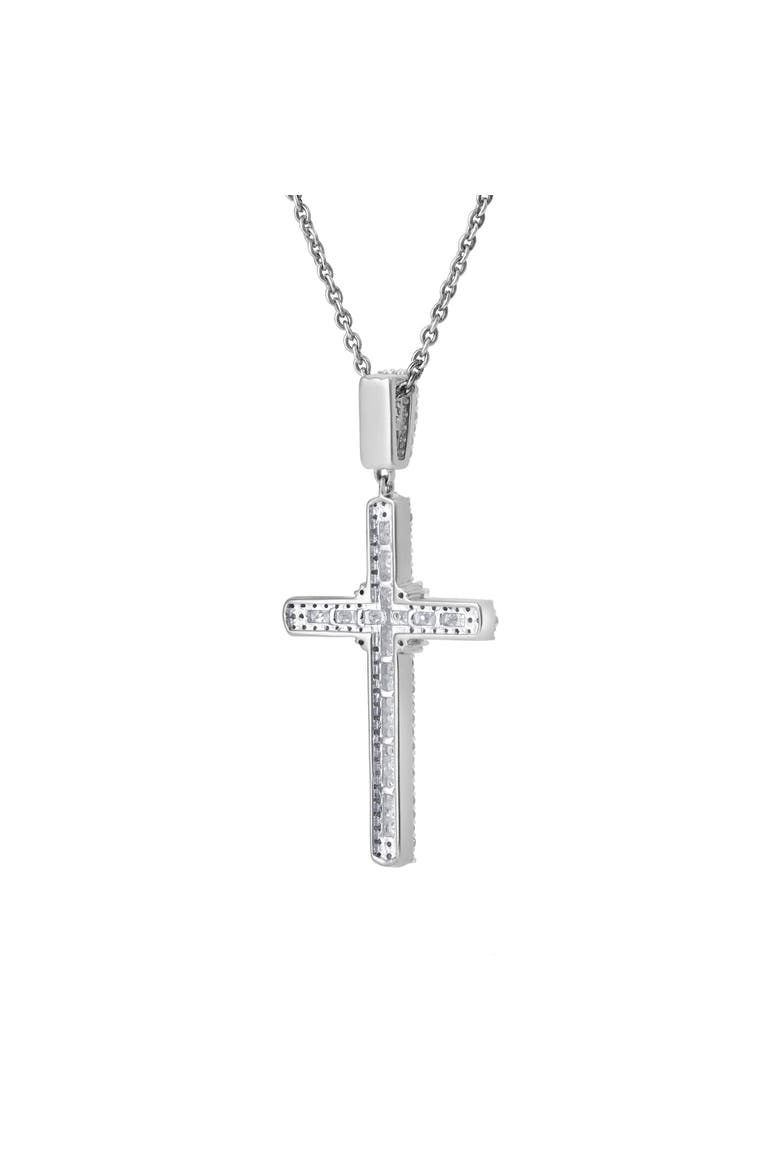 Faithlight 1.15 Ct 14K Gold Diamond Cross Pendant, Alternate, color, 14K White Gold