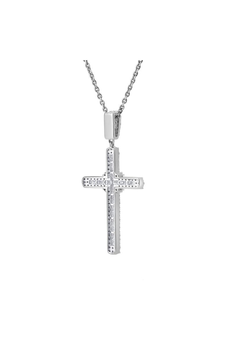 LuvMyJewelry Faithlight 1.15 Ct 14K Gold Diamond Cross Pendant, Alternate, color, 14K White Gold