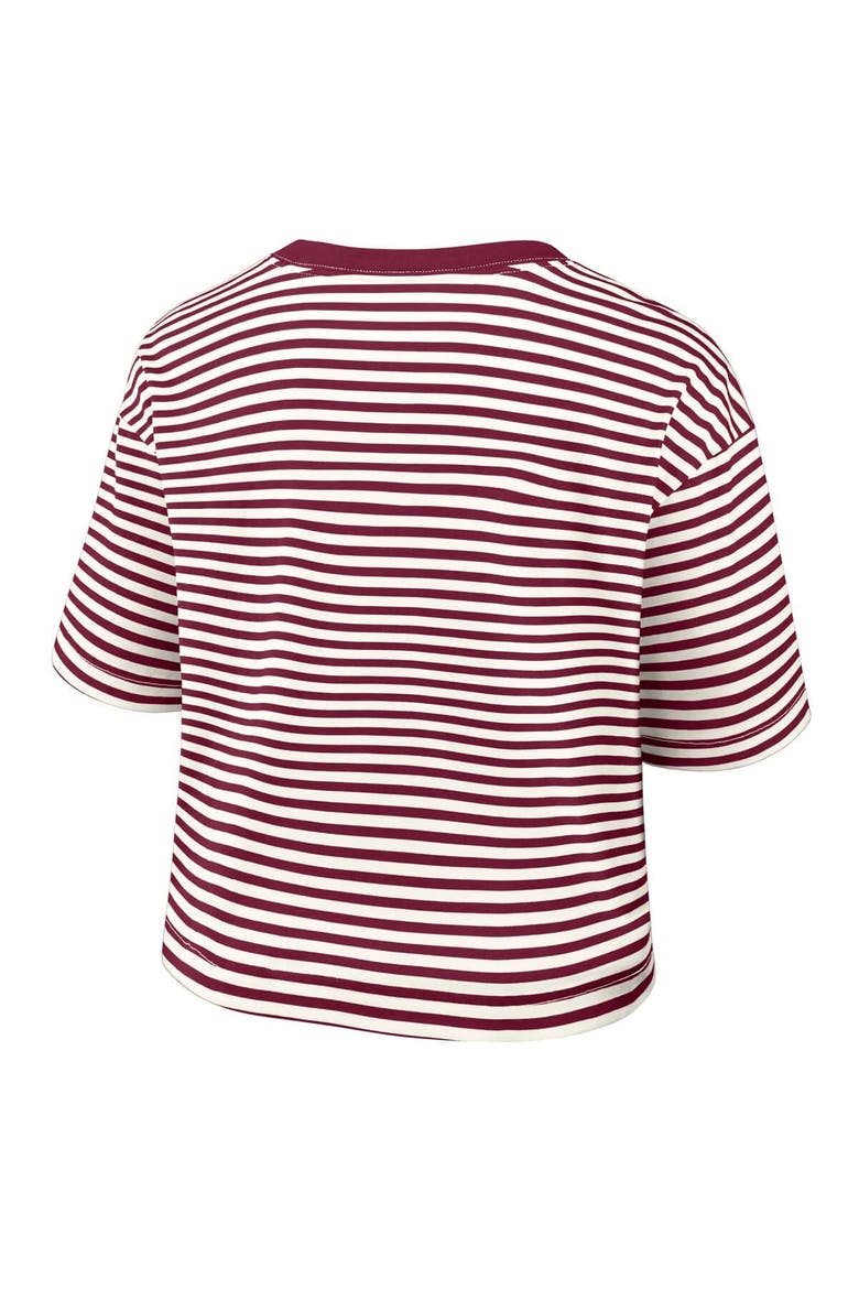 Women's Nike Burgundy/Cream Philadelphia Phillies Cooperstown Collection Striped Cropped T-Shirt, Alternate, color, Burgundy