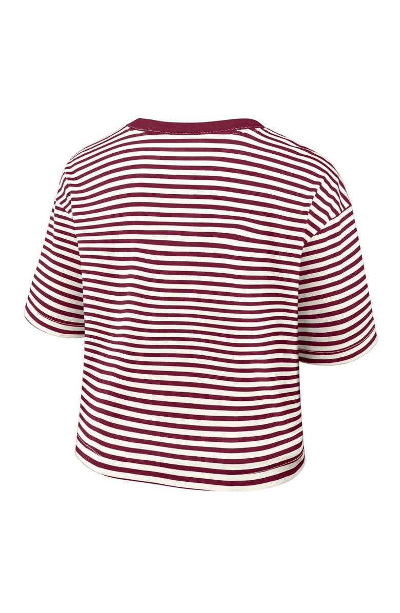 Nike Women's Nike Burgundy/Cream Philadelphia Phillies Cooperstown Collection Striped Cropped T-Shirt, Alternate, color, Burgundy