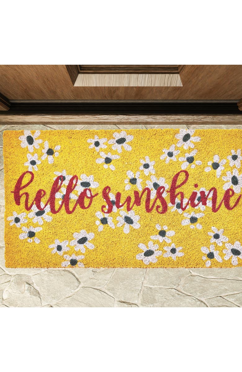 tag Hello Sunshine PVC Coir Door Mat Everyday Multicolor Doormat, Alternate, color, Multicolored