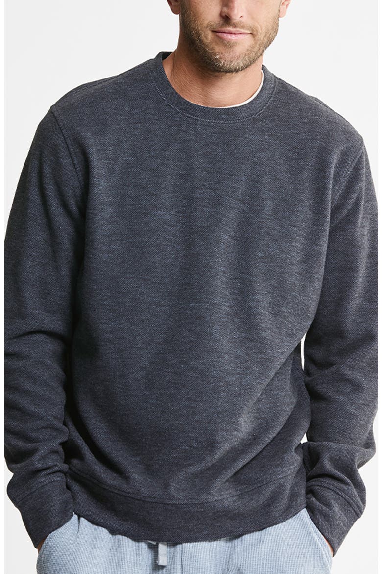 Textured Crewneck Sweater, Main, color, BLUE WOOL