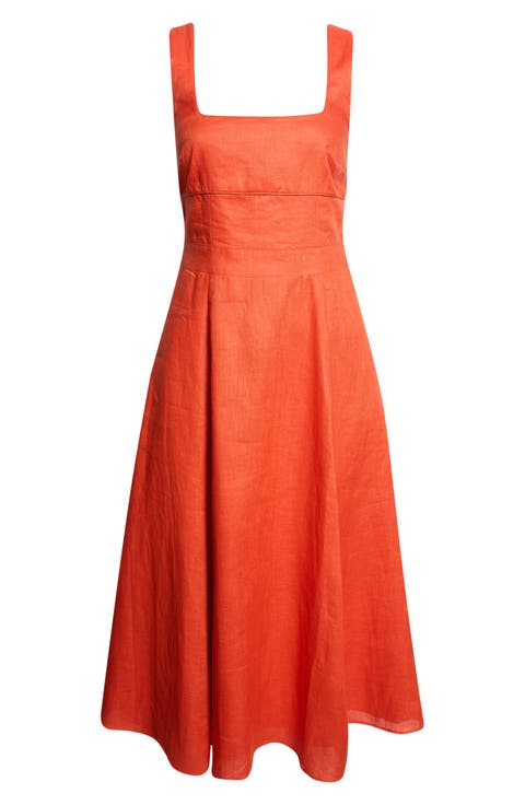 Dorethea Sleeveless Linen Midi Dress