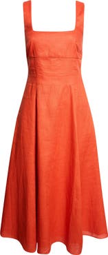 Reiss Dorethea Sleeveless Linen Midi Dress