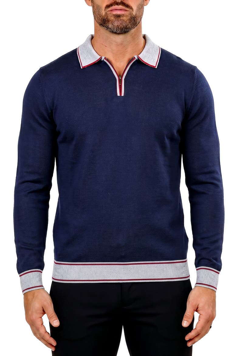 Quarter Zip Merino Wool Sweater, Main, color, BLUE
