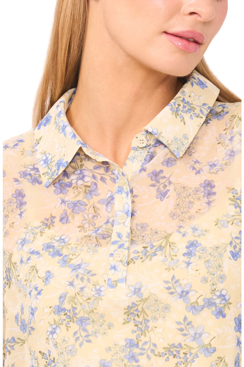 Floral Print Woven Shirt, Alternate, color, PASTEL YELLOW