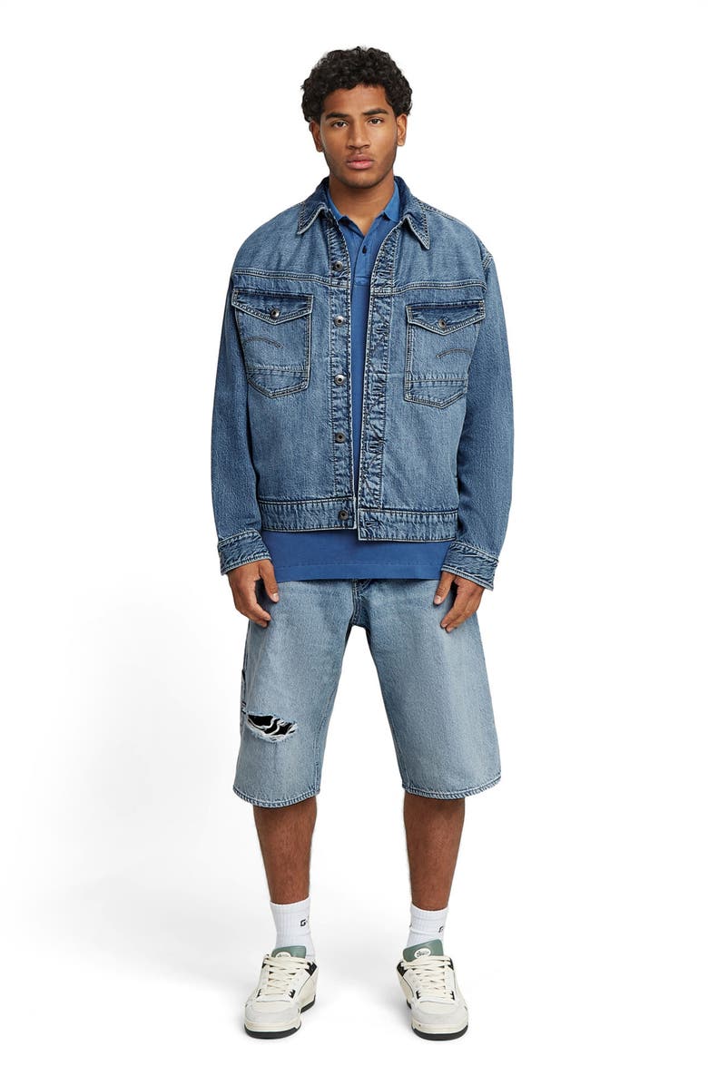 G-STAR Bam Ripped Denim Logger Shorts, Alternate, color, Vintage Ripped Mine Dust