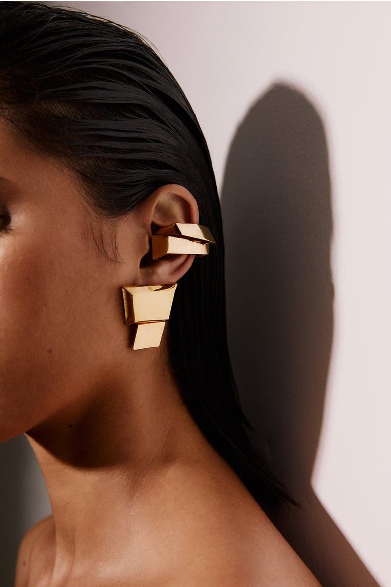 N.50 Ear-cuff, Alternate, color, Gold
