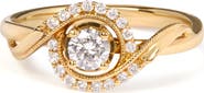 Haus of Brilliance 14K Yellow Gold 1/3 Cttw Diamond Solitaire and Halo Swirl Engagement Ring