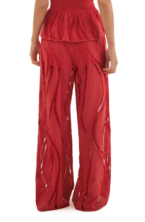 Vix Paula Hermanny Raspberry Babi Cover-up Pants In Red