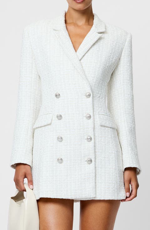 Scattered Tinsel Long Sleeve Double Breasted Minidress