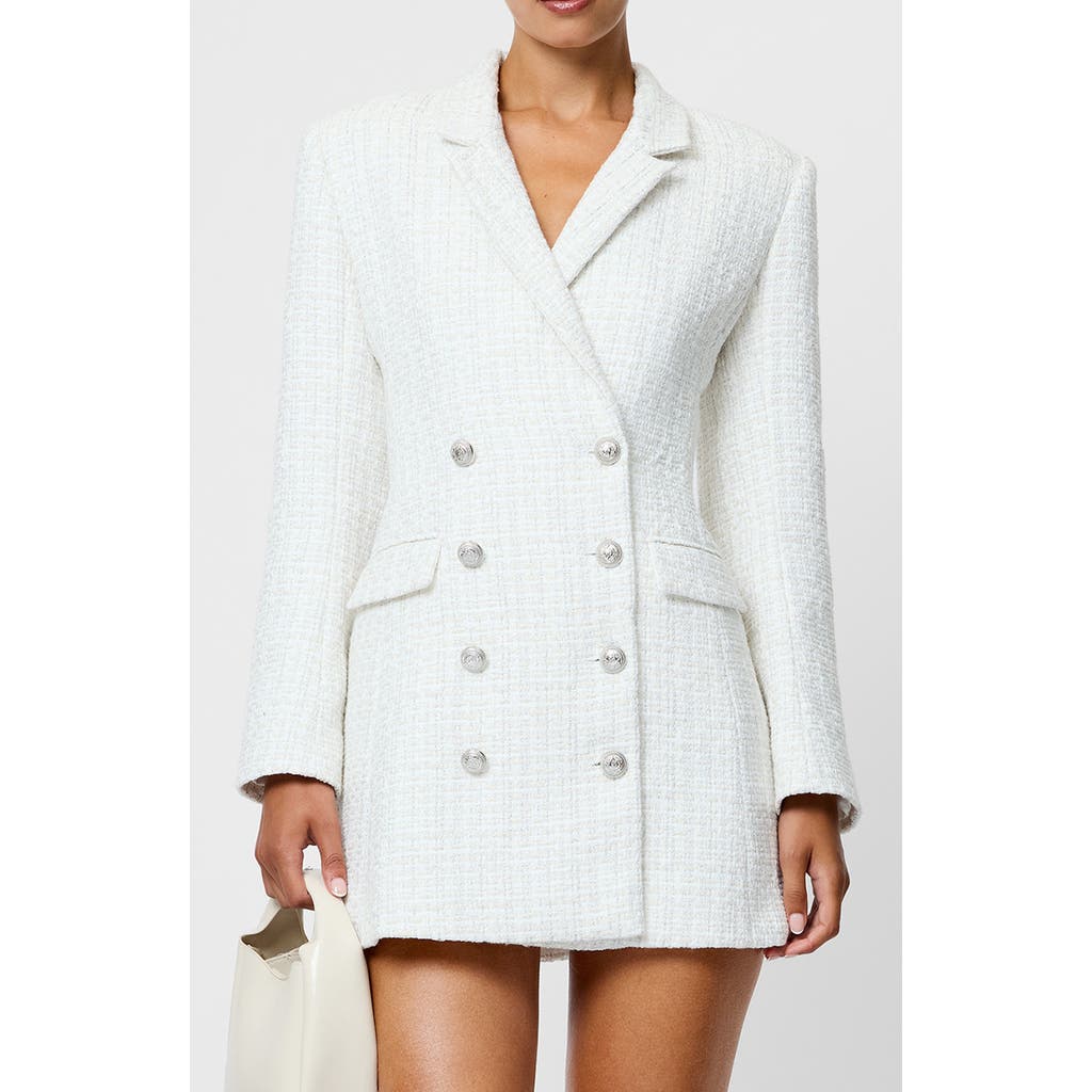 French Connection Scattered Tinsel Long Sleeve Double Breasted Minidress In Multi