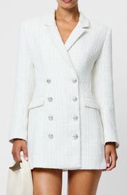 French Connection Scattered Tinsel Long Sleeve Double Breasted Minidress