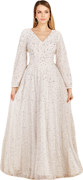 LARA New York Long Sleeve, Beaded A-Line Bridal Dress