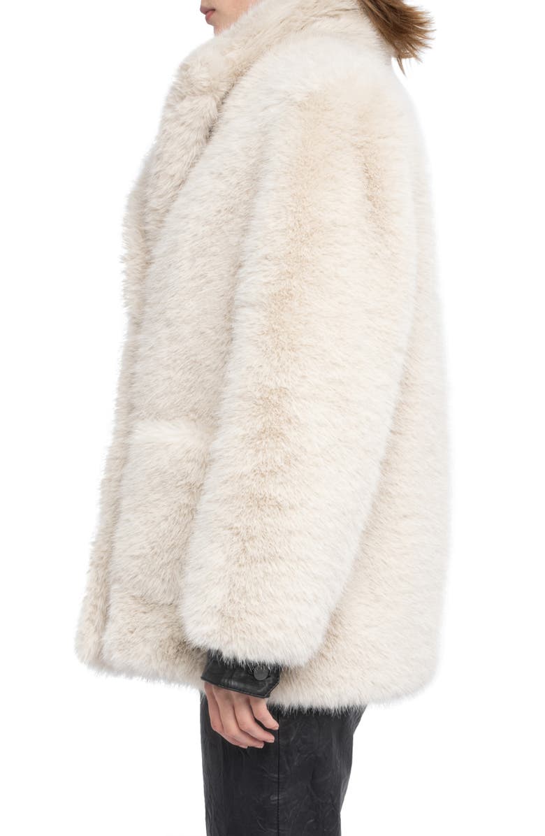 Zadig & Voltaire Fleur Faux Fur Coat, Alternate, color, Ecru