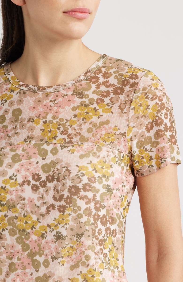 CITY BLUES Floral Crewneck T-Shirt, Alternate, color, Dijon/ Conch